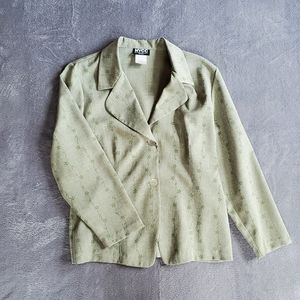 NYCC Retro Floral Light Green Button Down Blazer